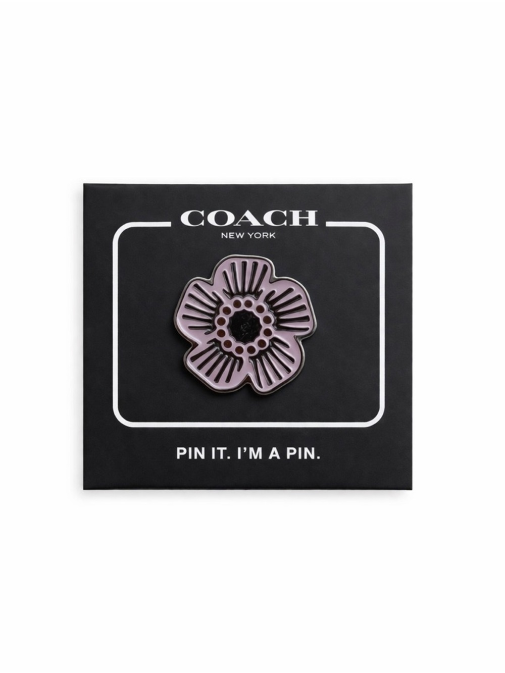 COACH Tea Rose Lavender Floral Enamel Pin NWT